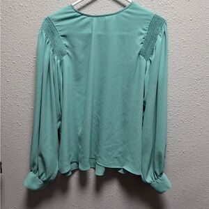 Worthington Teal Long Sleeve Blouse